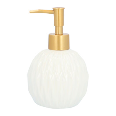 zeepdispenser rond wit met goud