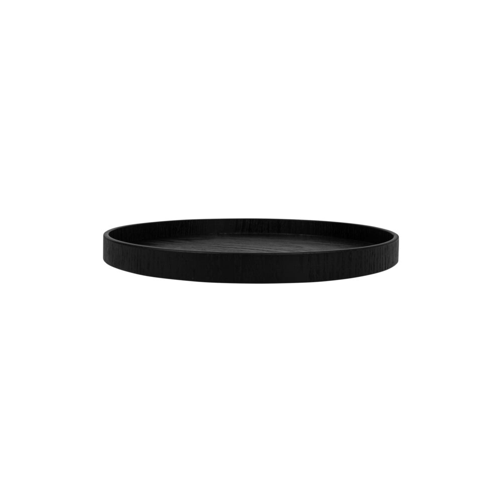 QUVIO Houten dienblad rond – Diameter 27 cm – Zwart