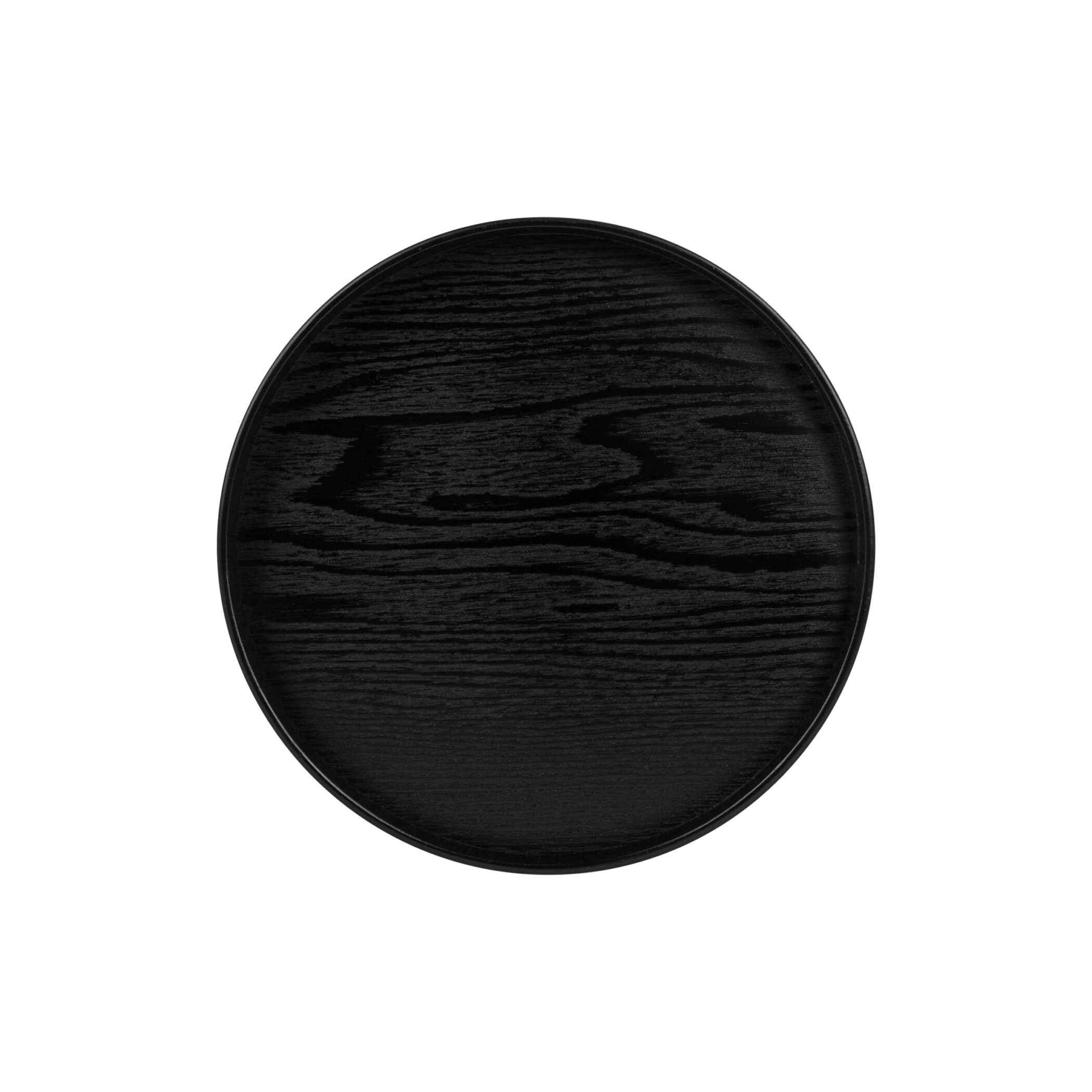 QUVIO Houten dienblad rond - Diameter 27 cm - Zwart