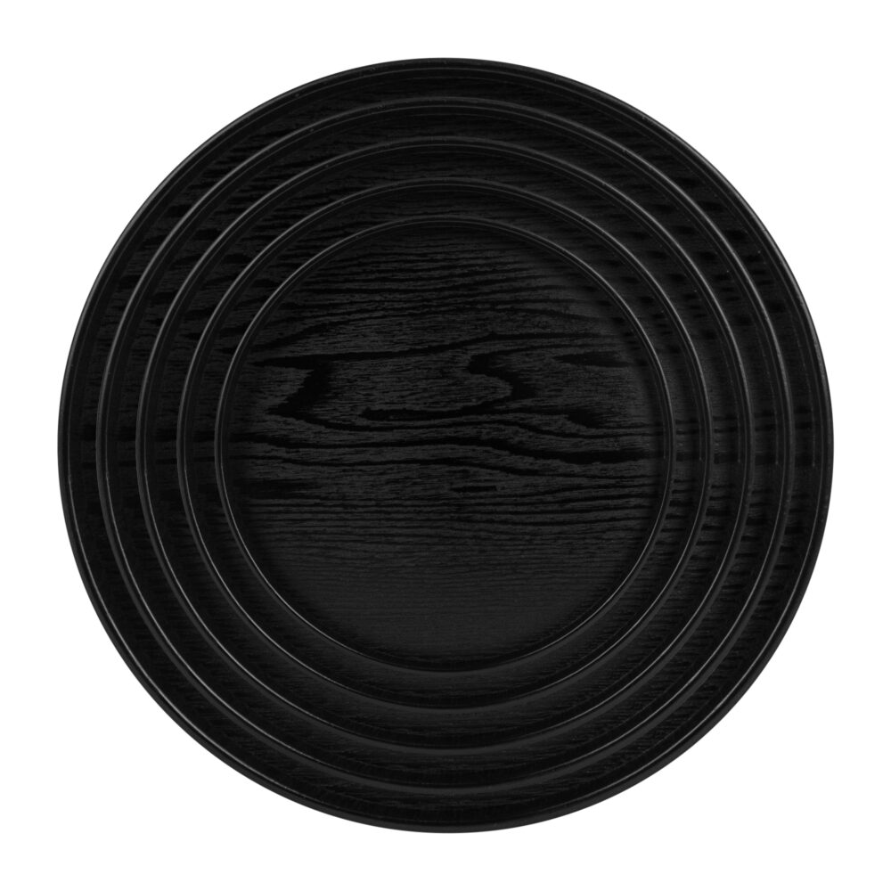 QUVIO Houten dienblad rond – Diameter 27 cm – Zwart