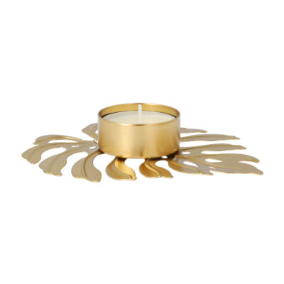 Kaarsenhouder blad vorm van metaal