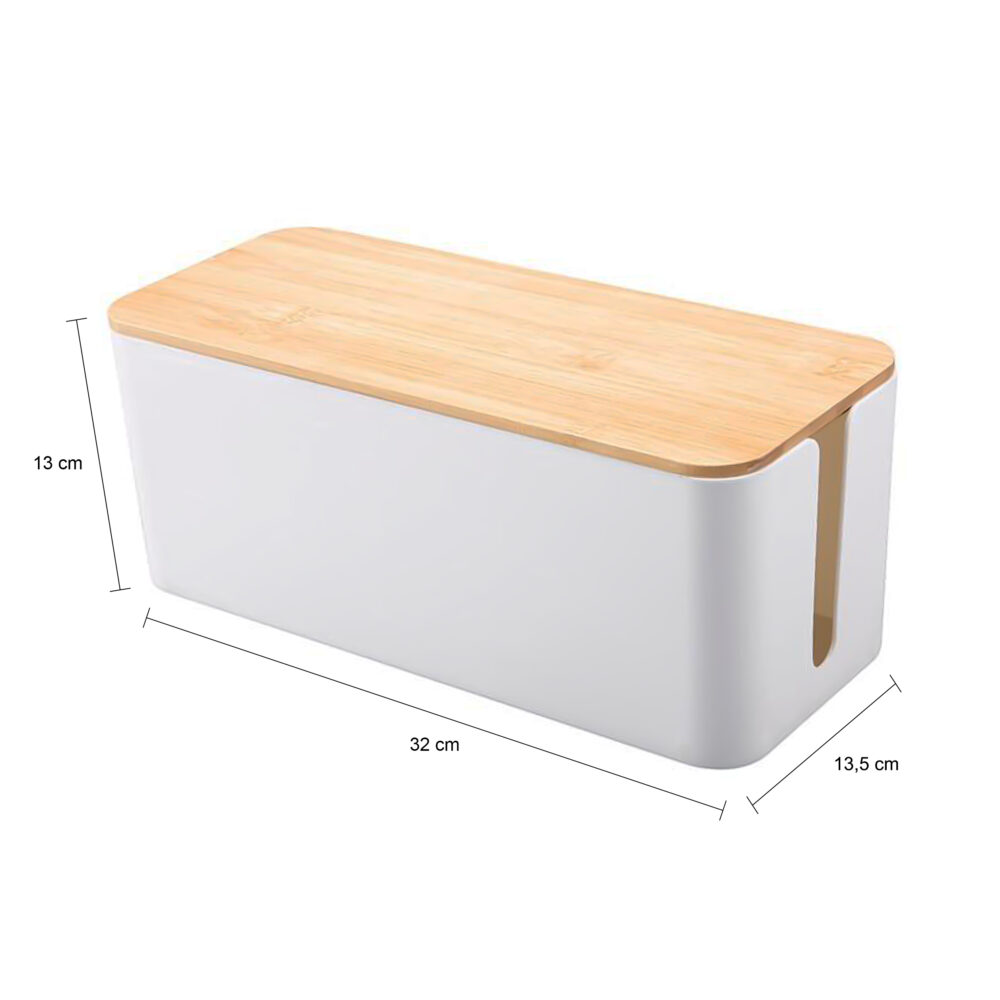 QUVIO Kabelorganizer – Kunststof – Hout