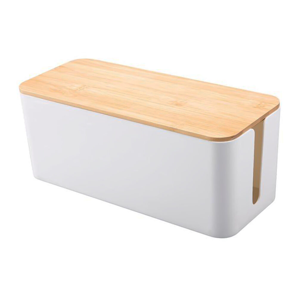 kabelorganizer wit bruin deksel