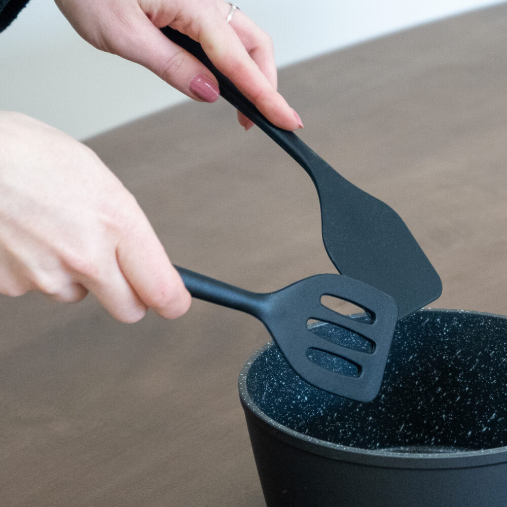 Krumble Siliconen spatelset van 2 – Klein – Zwart