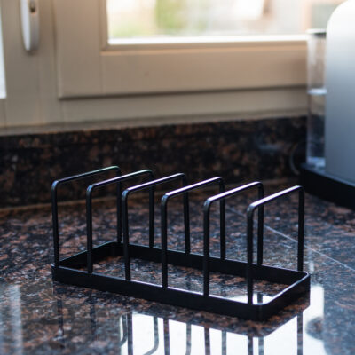 pannendekselhouder metaal zwart