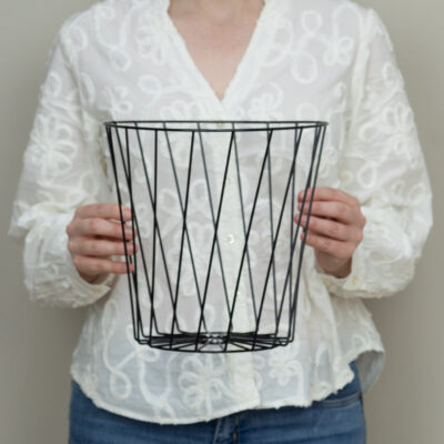 QUVIO Opbergmand – Zwart – Metaal