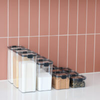 Krumble Voorraadpotten set van 4 – Met deksel – Kunststof – 1300 ml