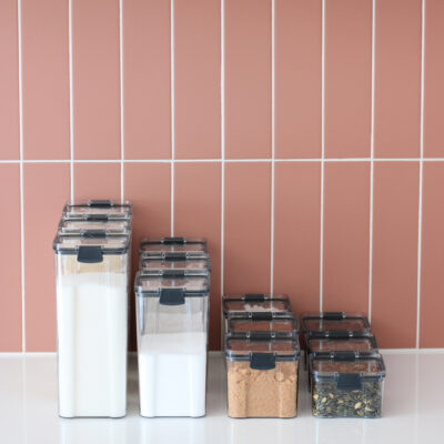 Krumble Voorraadpotten set van 4 – Met deksel – Kunststof – 1300 ml