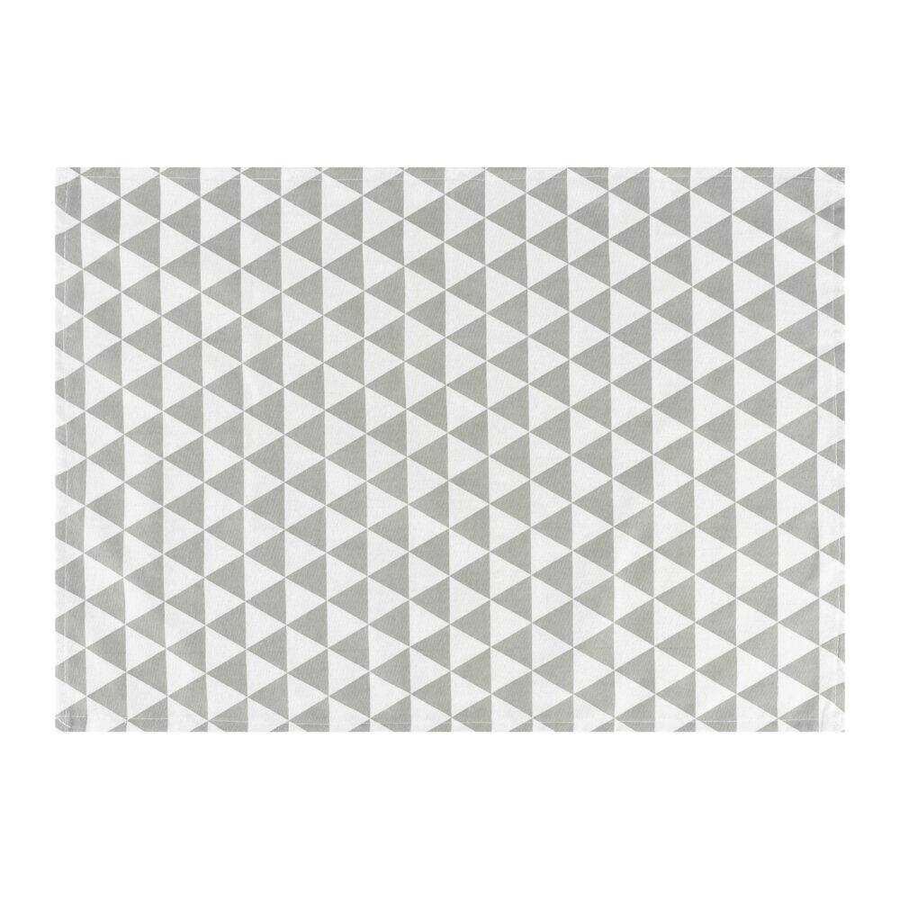 theedoek driehoek patroon grijs en wit