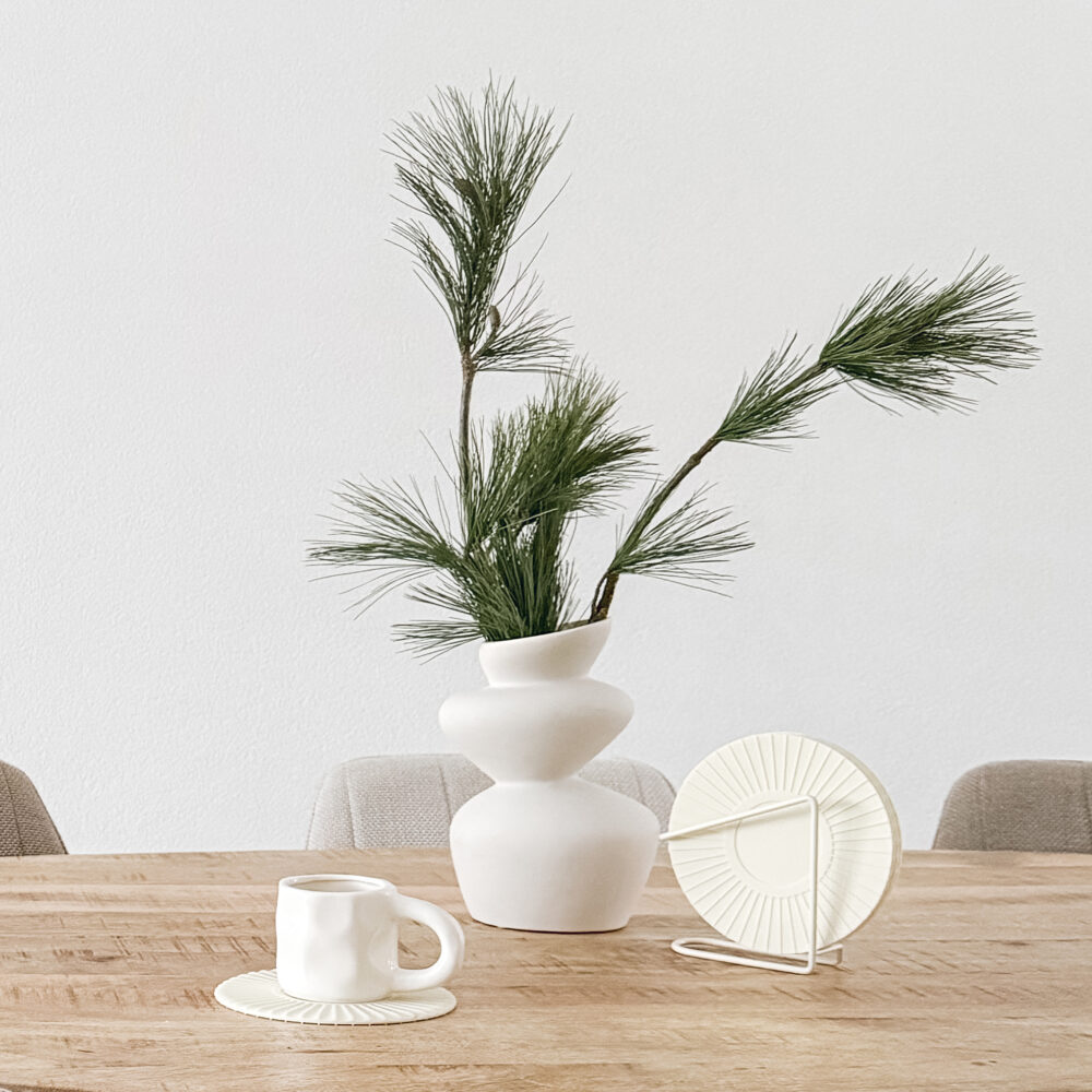 Krumble Onderzetters voor glazen met houder – 5 stuks – Siliconen – Wit
