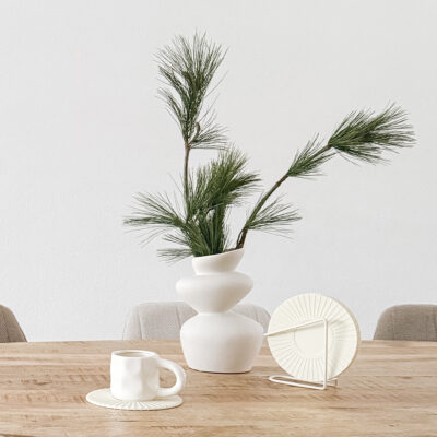 Krumble Onderzetters voor glazen met houder – 5 stuks – Siliconen – Wit