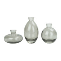 set van 3 glazen vaasjes