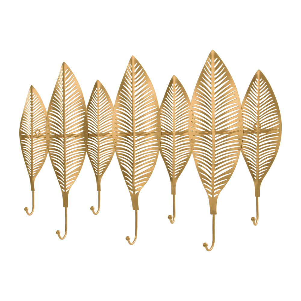 Veren wandkapstok goud 7 haken