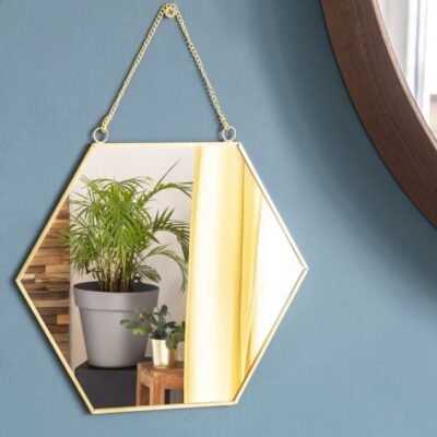 QUVIO Spiegel – 0,3 x 24 x 21 cm – Incl. ketting