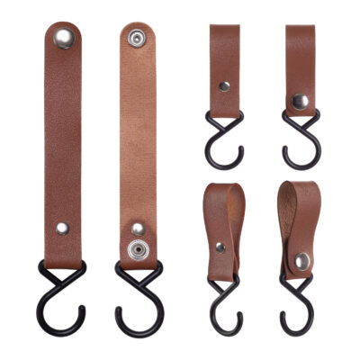 ophanghaakjes bruin pu leer