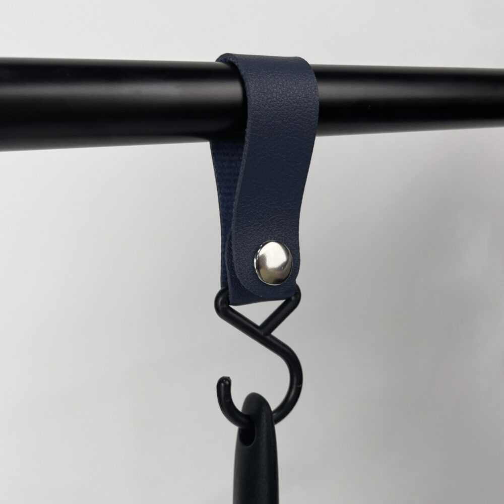 ophanghaak leren bandje blauw
