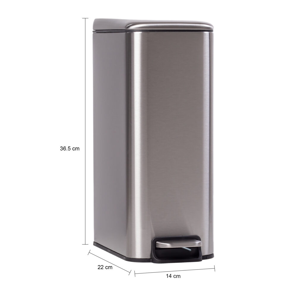 afmetingen afvalbak zilver