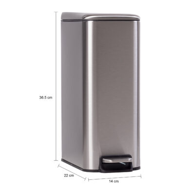 afmetingen afvalbak zilver