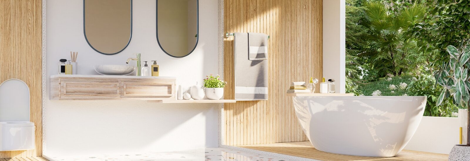 moderne badkamer interieur op witte muur voor in bad gaan