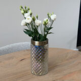 QUVIO Vaas met gouden rand – Transparant glas – 11 x 22 cm