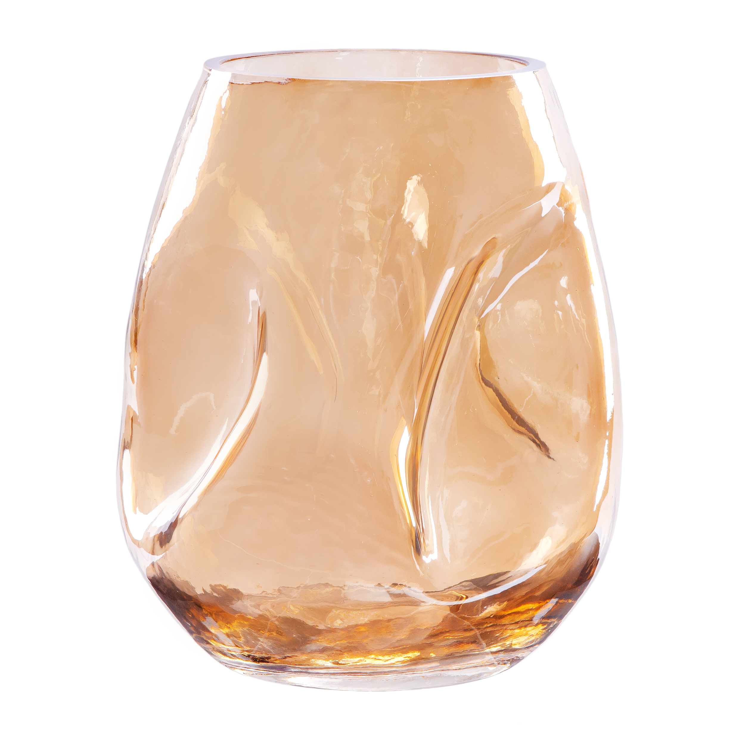 QUVIO Vaas gekreukt – Maat S – Glas – Beige