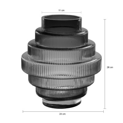 QUVIO Vaas – Glas – Grijs – Maat L