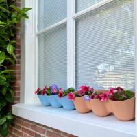 QUVIO Bloempot voor aan de wand – 15 x 43,5 cm – Terracotta