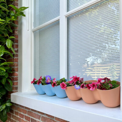 QUVIO Bloempot voor aan de wand – 15 x 43,5 cm – Terracotta