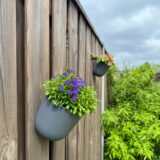 QUVIO Bloempot voor aan de wand – Diameter 15 cm – Antraciet