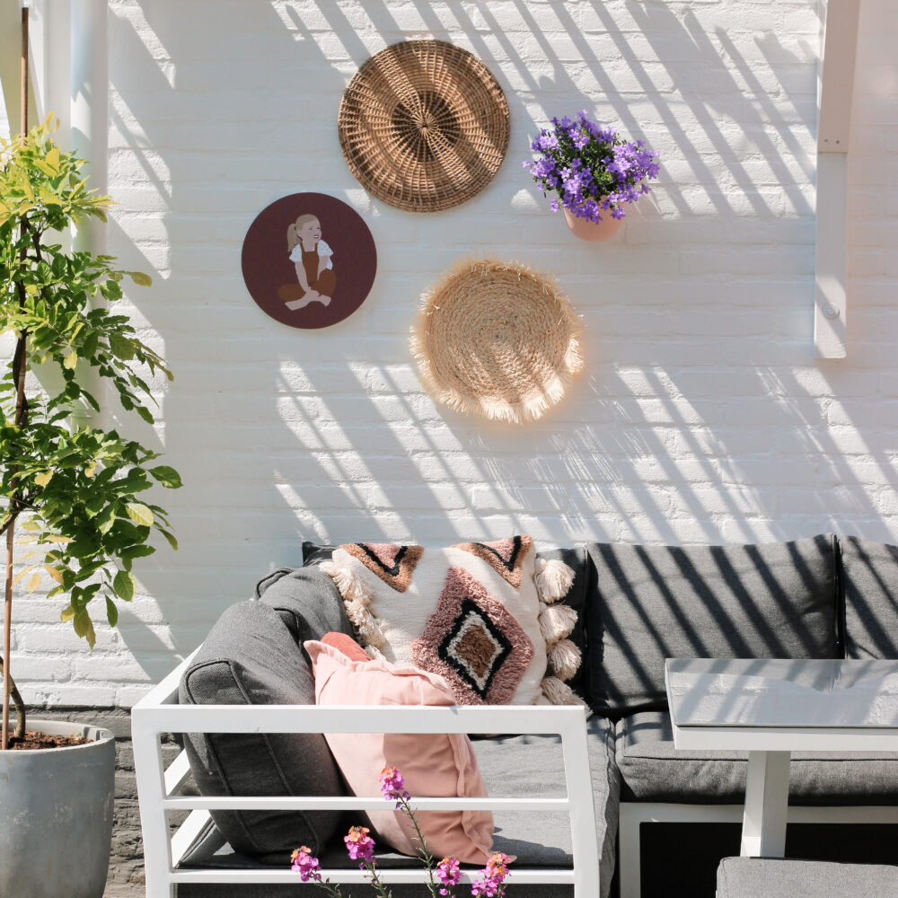 wand bloempot binnen buiten oudroze