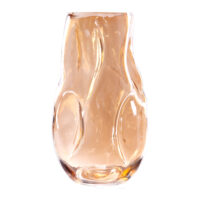QUVIO Vaas gekreukt – Maat L – Glas – Beige