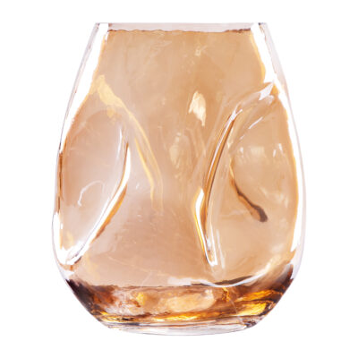 QUVIO Vaas gekreukt – Maat S – Glas – Beige