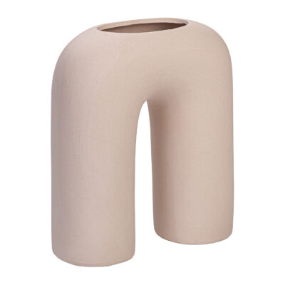 droogbloemen vaas beige u vorm