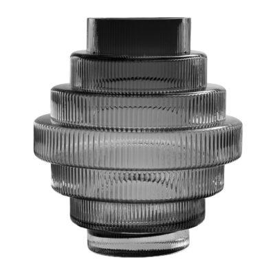 glazen bloemenvaas zwarte transparant