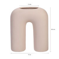 keramiek vaas u-vorm beige afmetingen