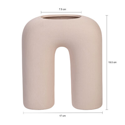keramiek vaas u-vorm beige afmetingen