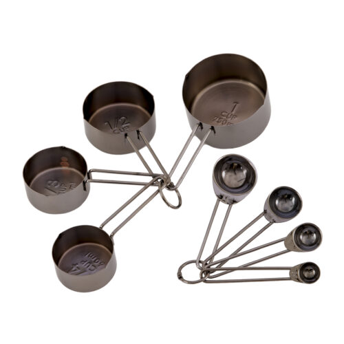Maatcups en lepels zwart