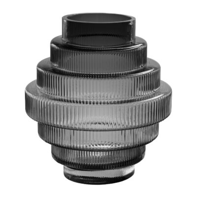 glass vase black large transparant