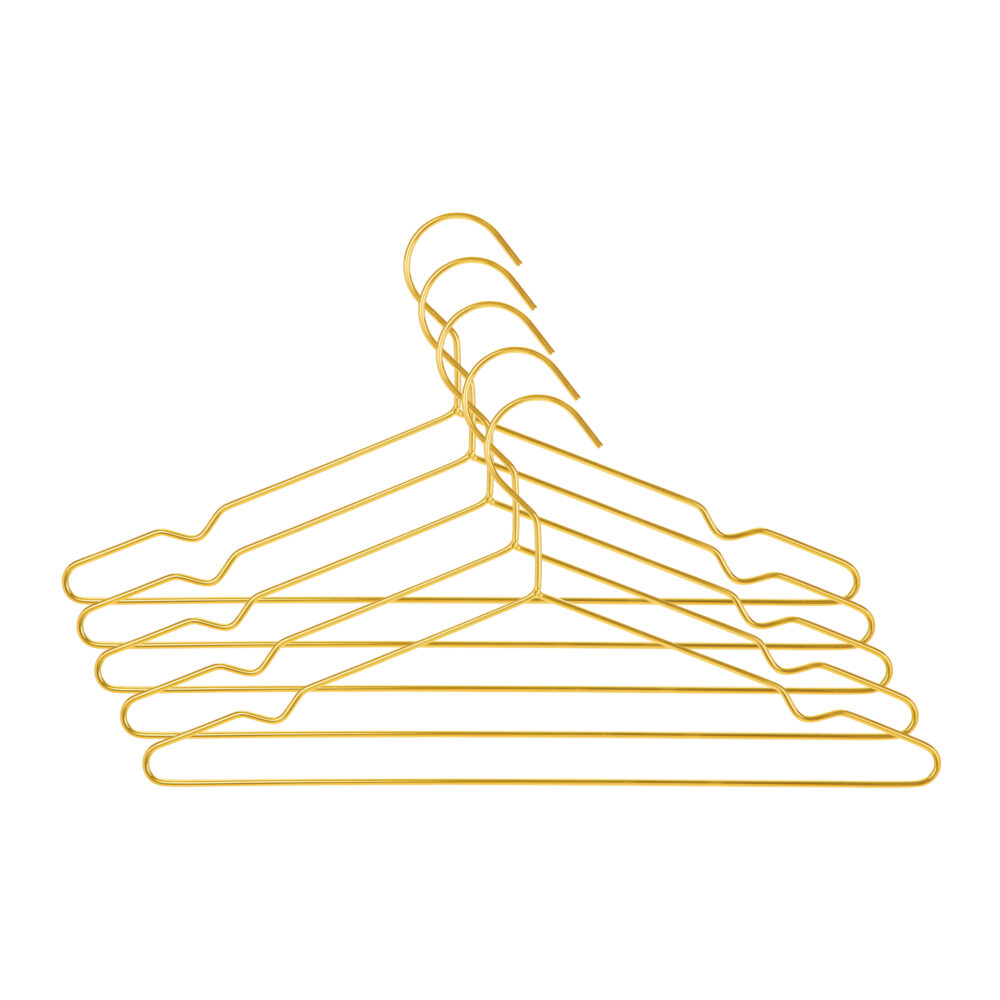 goudkleurige kledinghangers