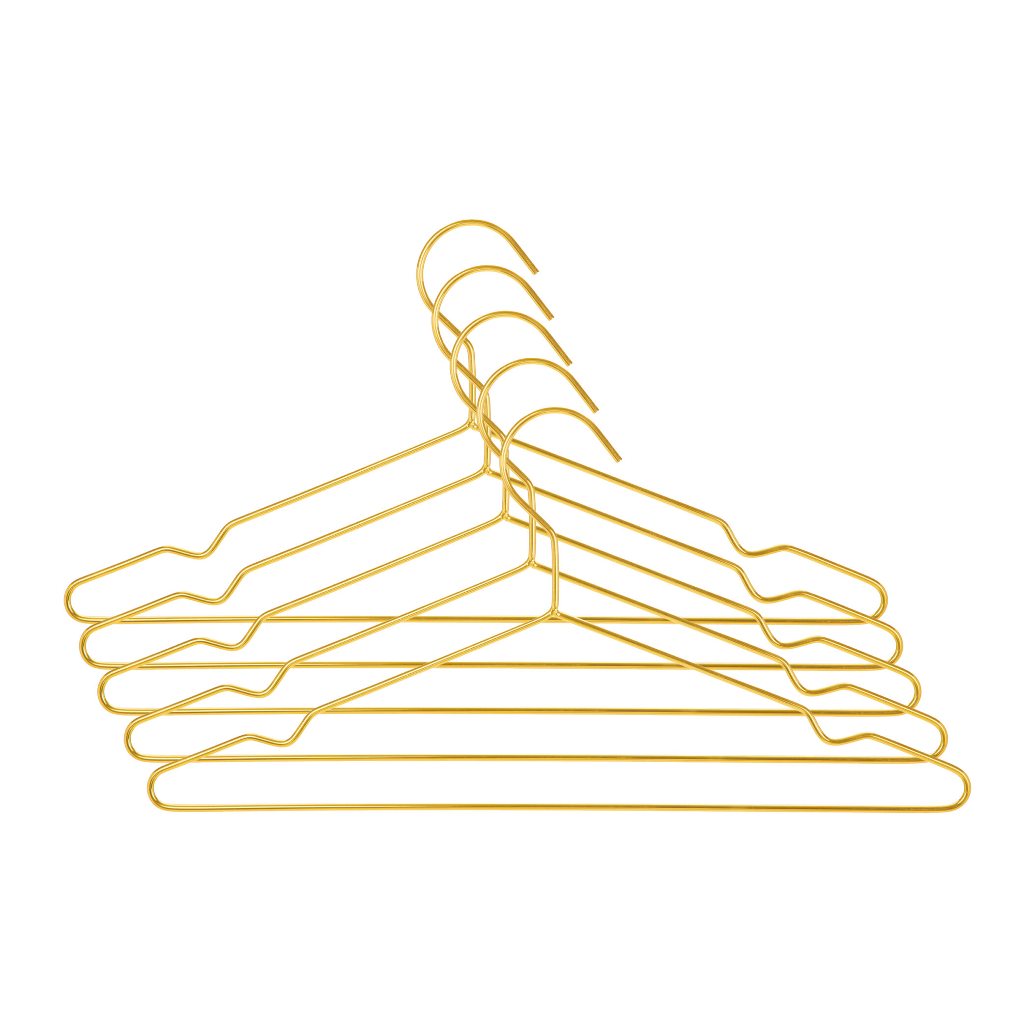 QUVIO Kledinghanger - Set van 5 - Metaal - Goud
