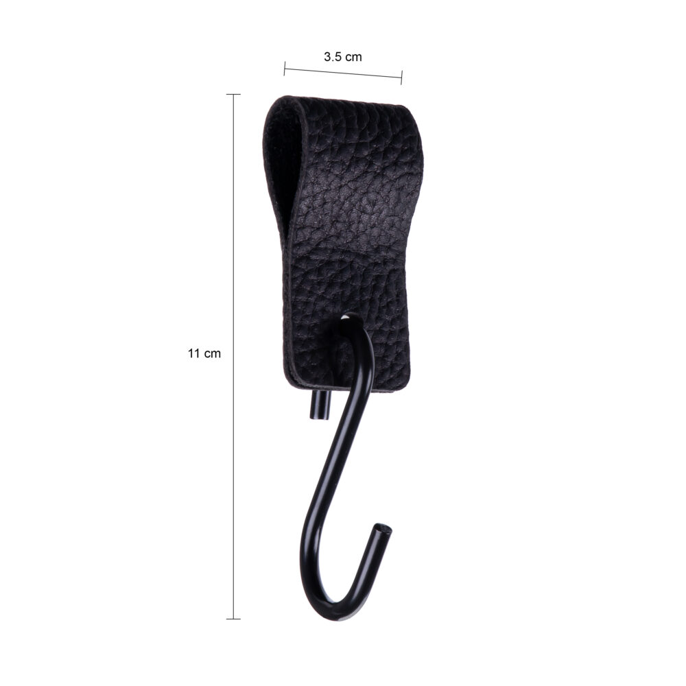 ophanghaak met zwarte leren bandje