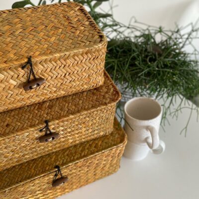 QUVIO Opbergmand – Maat S – Rotan – Bruin