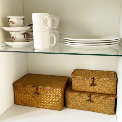 QUVIO Opbergmand – Maat S – Rotan – Bruin