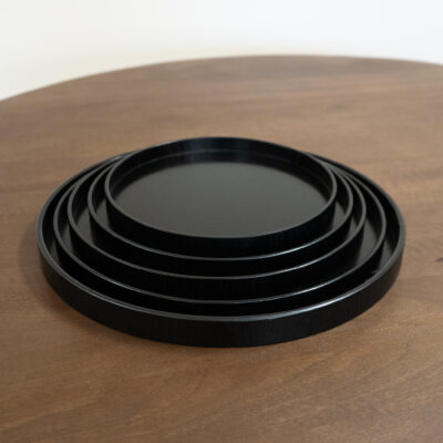 QUVIO Houten dienblad rond – Diameter 36  cm – Zwart