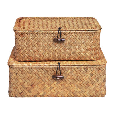 QUVIO Opbergmand – Maat S – Rotan – Bruin