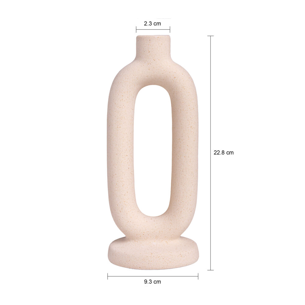 Ovale kaarsenhouder keramiek wit