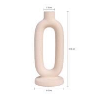 Ovale kaarsenhouder keramiek wit