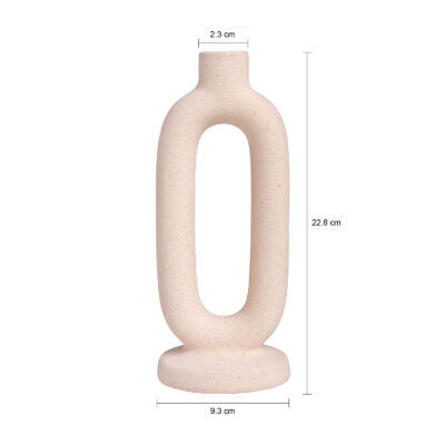 Ovale kaarsenhouder keramiek wit