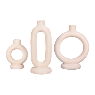 Ovale kaarsenhouder keramiek wit