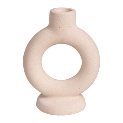 Ronde kandelaar, kandelaar, Ronde kaarsenhouder, wit keramiek, ronde vorm, veelzijdige kaarsenhouder